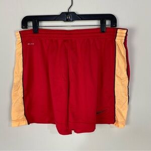 Nike mesh athletic red and orange shorts running workout athletic